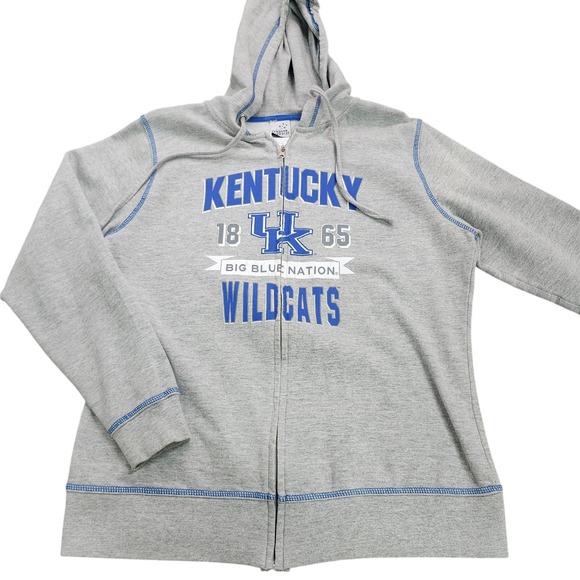 Creative Apparel Concepts Tops - Kentucky Wildcats Hoodie Gray Full Zip Creative Apparel Concepts XL